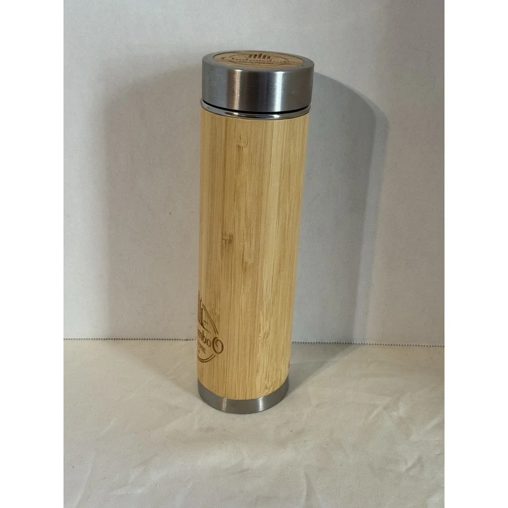 Chabamboo Bamboo Tea Tumbler 18oz Stainless Steel Infuser Flask‎ Mug Eco